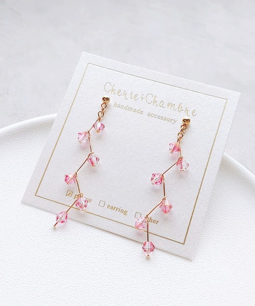 tone(トーン)の「【Cherie+Chambre】Zig Zag Pierce(ピアス(両耳用)・レディース・その他/ピンク・FREE)」の2枚目の写真