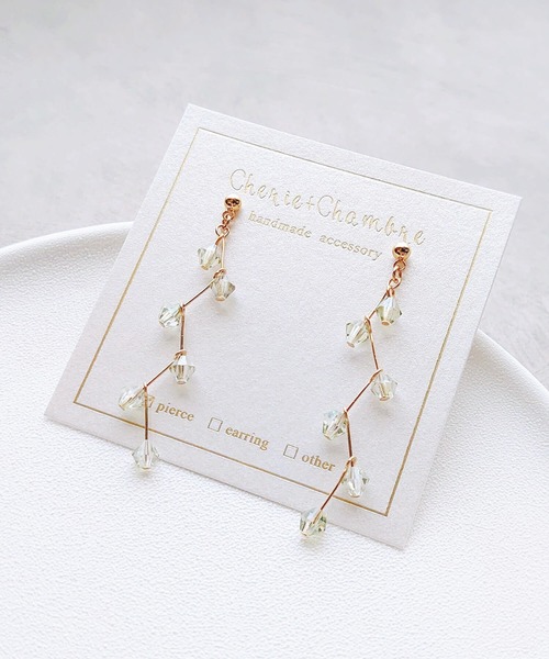 tone(トーン)の「【Cherie+Chambre】Zig Zag Pierce(ピアス(両耳用)・レディース・その他/ピンク・FREE)」の1枚目の写真