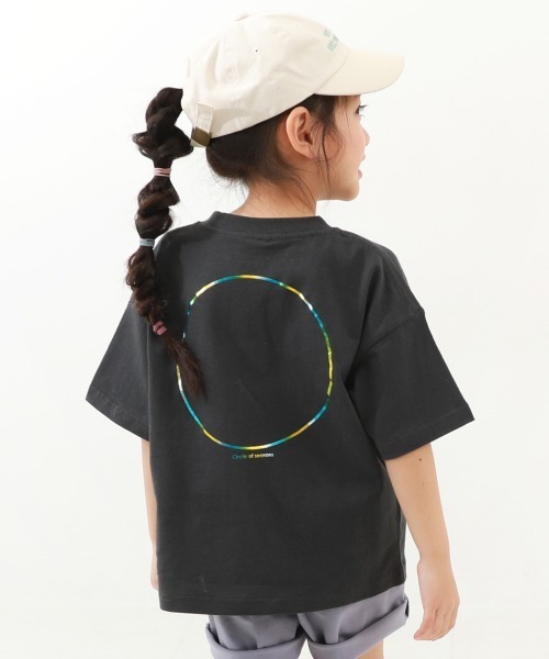 devirock（デビロック）の「デビラボ BIGシルエット プリント半袖Tシャツ（Tシャツ/カットソー・キッズ・スミクロ/グリーン系6/オフホワイト/グリーン系3/グレー系/バイオレット/ブラック系その他3/ブラック系その他/ホワイト系その他2/ライトグレー/ホワイト系その他/ピンク系/パープル系その他/ホワイト系その他3/パープル系5/ブラック系その他2・90cm/100cm/110cm/120cm/130cm/140cm/150cm/160cm）」の6枚目の写真