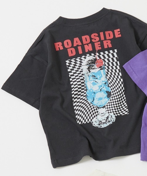 devirock（デビロック）の「デビラボ BIGシルエット プリント半袖Tシャツ（Tシャツ/カットソー・キッズ・スミクロ/グリーン系6/オフホワイト/グリーン系3/グレー系/バイオレット/ブラック系その他3/ブラック系その他/ホワイト系その他2/ライトグレー/ホワイト系その他/ピンク系/パープル系その他/ホワイト系その他3/パープル系5/ブラック系その他2・90cm/100cm/110cm/120cm/130cm/140cm/150cm/160cm）」の8枚目の写真
