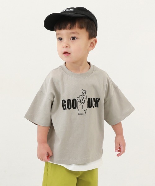 devirock（デビロック）の「デビラボ BIGシルエット プリント半袖Tシャツ（Tシャツ/カットソー・キッズ・スミクロ/グリーン系6/オフホワイト/グリーン系3/グレー系/バイオレット/ブラック系その他3/ブラック系その他/ホワイト系その他2/ライトグレー/ホワイト系その他/ピンク系/パープル系その他/ホワイト系その他3/パープル系5/ブラック系その他2・90cm/100cm/110cm/120cm/130cm/140cm/150cm/160cm）」の10枚目の写真