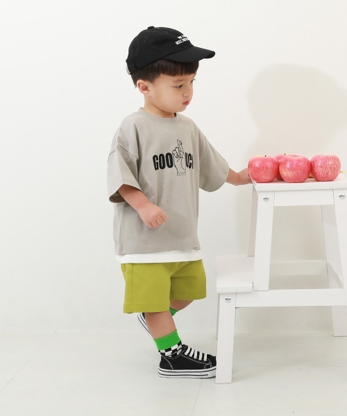 devirock（デビロック）の「デビラボ BIGシルエット プリント半袖Tシャツ（Tシャツ/カットソー・キッズ・スミクロ/グリーン系6/オフホワイト/グリーン系3/グレー系/バイオレット/ブラック系その他3/ブラック系その他/ホワイト系その他2/ライトグレー/ホワイト系その他/ピンク系/パープル系その他/ホワイト系その他3/パープル系5/ブラック系その他2・90cm/100cm/110cm/120cm/130cm/140cm/150cm/160cm）」の17枚目の写真