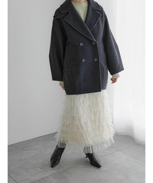 Te chichi（テチチ）の「チュールティアードタイトロングスカート（スカート・レディース・ブラック/オフホワイト・F）」の8枚目の写真