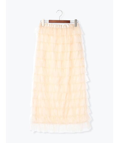 Te chichi（テチチ）の「チュールティアードタイトロングスカート（スカート・レディース・ブラック/オフホワイト・F）」の16枚目の写真