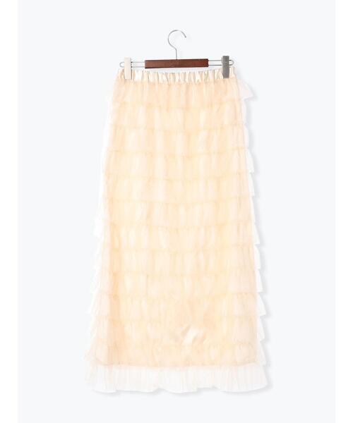 Te chichi（テチチ）の「チュールティアードタイトロングスカート（スカート・レディース・ブラック/オフホワイト・F）」の17枚目の写真