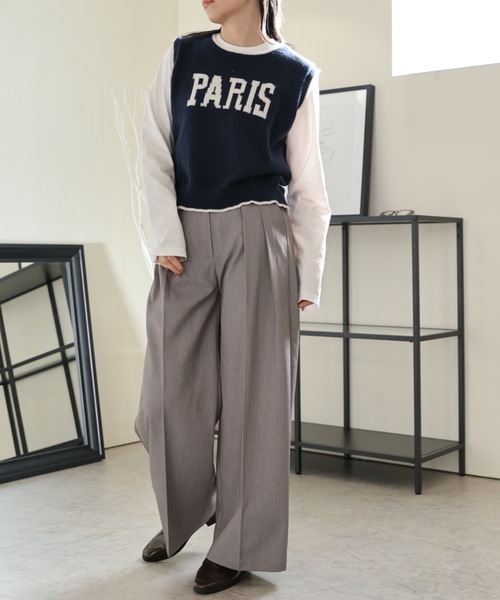 ULEULA（ウルア）の「PARISロゴニットベスト（ベスト・レディース・ネイビー/アイボリー・FREE）」の22枚目の写真