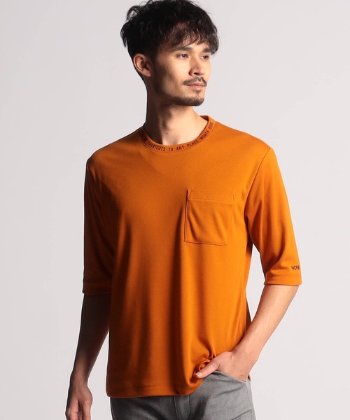 NICOLE CLUB FOR MEN（ニコルクラブフォーメン）の「ロゴプリントポケット半袖Ｔシャツ（Tシャツ/カットソー・メンズ・オフホワイト/ブラック/オレンジ系/キナリ・X-LARGE/LARGE/MEDIUM）」の4枚目の写真