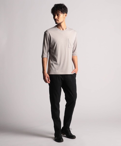 NICOLE CLUB FOR MEN（ニコルクラブフォーメン）の「ロゴプリントポケット半袖Ｔシャツ（Tシャツ/カットソー・メンズ・オフホワイト/ブラック/オレンジ系/キナリ・X-LARGE/LARGE/MEDIUM）」の7枚目の写真