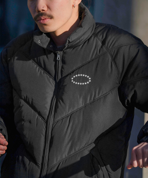 AFB STUDDED HOODED BOMBER JACKET レザー STUDDED HOODED BOMBER JACKET（ブルゾン）｜AFB（エーエフビー）の