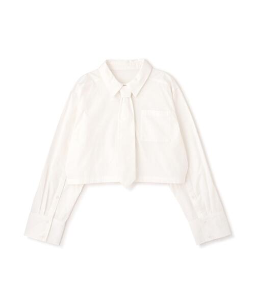 FREE'S MART（フリーズマート）の「◆ネクタイセットショート丈シャツ（シャツ/ブラウス・レディース・ホワイト/ブルー/ベージュ・FREE）」の4枚目の写真