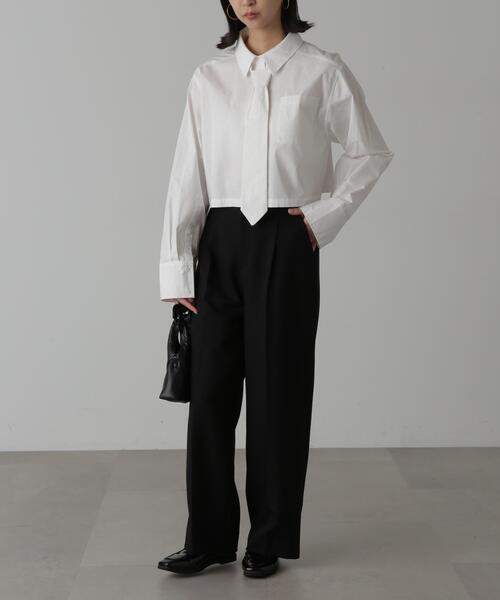 FREE'S MART（フリーズマート）の「◆ネクタイセットショート丈シャツ（シャツ/ブラウス・レディース・ホワイト/ブルー/ベージュ・FREE）」の6枚目の写真