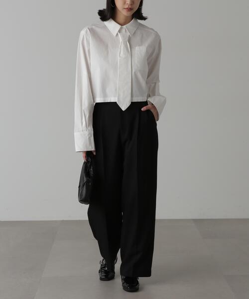 FREE'S MART（フリーズマート）の「◆ネクタイセットショート丈シャツ（シャツ/ブラウス・レディース・ホワイト/ブルー/ベージュ・FREE）」の7枚目の写真