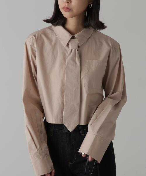 FREE'S MART（フリーズマート）の「◆ネクタイセットショート丈シャツ（シャツ/ブラウス・レディース・ホワイト/ブルー/ベージュ・FREE）」の14枚目の写真