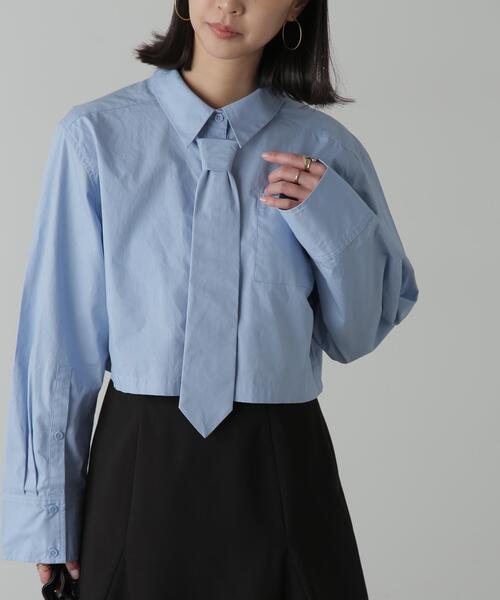 FREE'S MART（フリーズマート）の「◆ネクタイセットショート丈シャツ（シャツ/ブラウス・レディース・ホワイト/ブルー/ベージュ・FREE）」の21枚目の写真