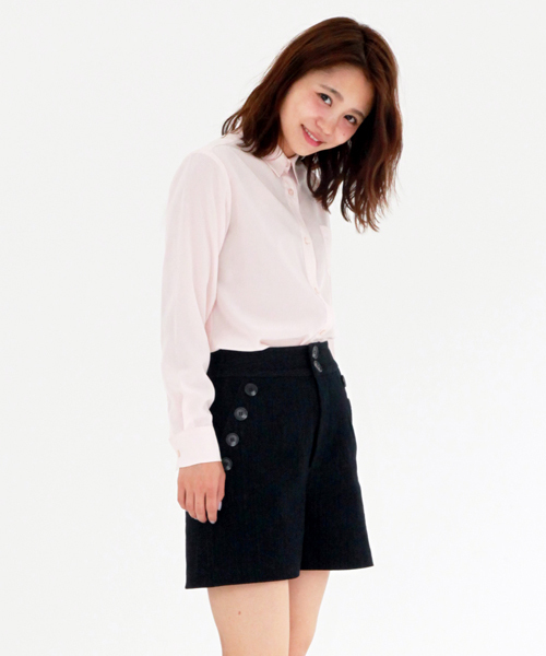 BLONDY ReLISH（ブロンディリリッシュ）の「デニムショートパンツ（デニムパンツ・レディース・インディゴブルー/ブラック・SMALL/MEDIUM）」の2枚目の写真