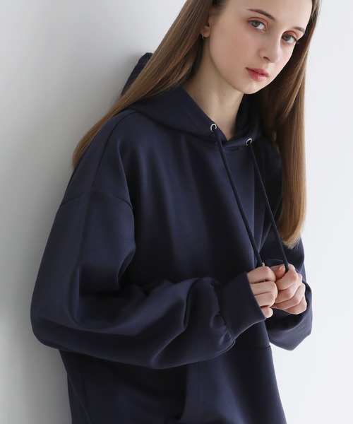 LILL（リル）の「ルーズシルエットサイドスリットドレープヘビーウェイトポンチパーカー（パーカー・メンズ・ネイビー/ブラック/グレー/ホワイト・L/XL/S/M）」の21枚目の写真