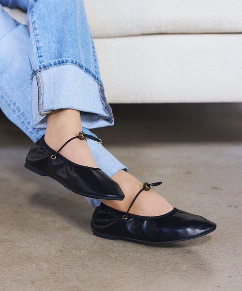 FREAK'S STORE（フリークスストア）の「ROVERETO/ロベレート コード付き フラットシューズ/バレエシューズ（バレエシューズ・レディース・ホワイト/ブラック・36/37/38）」の5枚目の写真