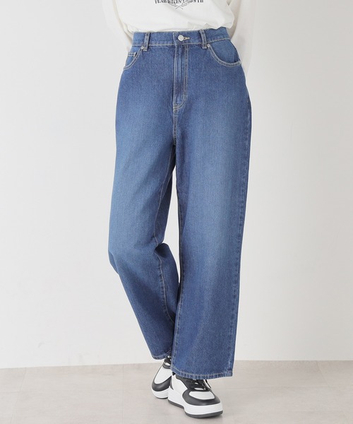 【LOW CLASSIC】 High-riseストレートコットンパンツ 8f1543c1c8087833183d1249690103