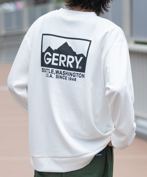 GERRY（ジェリー）の「【ag】〔GERRY/ジェリー〕シルクタッチダンボールニット バックプリント クルーネックスウェット（スウェット・メンズ・ホワイト/ブラック/ブルー/グレー・MEDIUM/LARGE/X-LARGE）」の2枚目の写真