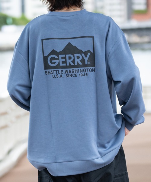 GERRY（ジェリー）の「【ag】〔GERRY/ジェリー〕シルクタッチダンボールニット バックプリント クルーネックスウェット（スウェット・メンズ・ホワイト/ブラック/ブルー/グレー・MEDIUM/LARGE/X-LARGE）」の4枚目の写真