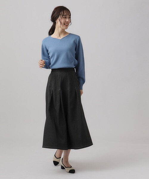 DRESKIP（ドレスキップ）の「◆【洗える】女性らしく優し気な ハートネックニット（ニット/セーター・レディース・ライトイエロー系/ブラック/ライトベージュ/グレー/ブルー・02/03/04）」の16枚目の写真