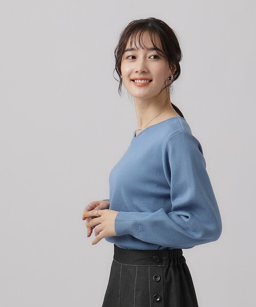 DRESKIP（ドレスキップ）の「◆【洗える】女性らしく優し気な ハートネックニット（ニット/セーター・レディース・ライトイエロー系/ブラック/ライトベージュ/グレー/ブルー・02/03/04）」の20枚目の写真