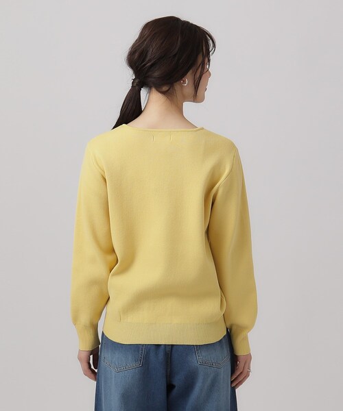 DRESKIP（ドレスキップ）の「◆【洗える】女性らしく優し気な ハートネックニット（ニット/セーター・レディース・ライトイエロー系/ブラック/ライトベージュ/グレー/ブルー・02/03/04）」の12枚目の写真