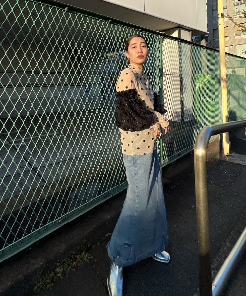 Ameri（アメリ）の「ROSE MOTIF SHEER TOP（Tシャツ/カットソー