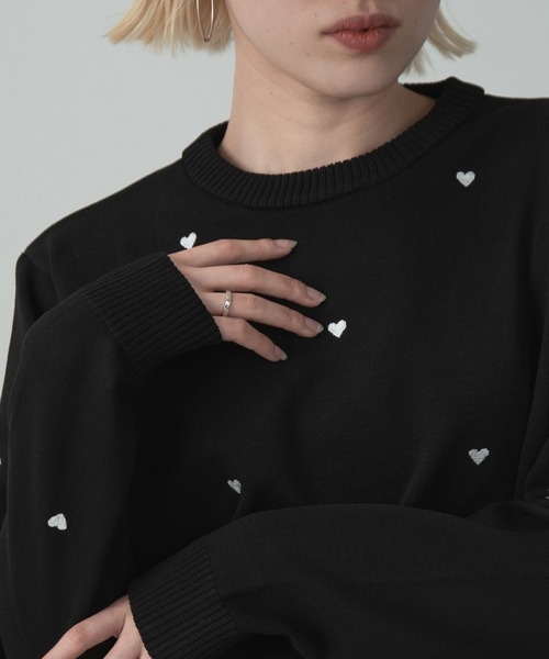 I_am(アイアム)の「heartful crew neck pullover / ハートフルクルーネックプルオーバー(Tシャツ/カットソー・レディース・アイボリー/ブラック・FREE)」の10枚目の写真