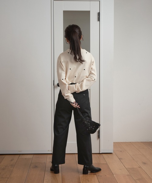 I_am(アイアム)の「heartful crew neck pullover / ハートフルクルーネックプルオーバー(Tシャツ/カットソー・レディース・アイボリー/ブラック・FREE)」の3枚目の写真