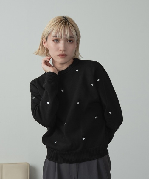 I_am(アイアム)の「heartful crew neck pullover / ハートフルクルーネックプルオーバー(Tシャツ/カットソー・レディース・アイボリー/ブラック・FREE)」の11枚目の写真