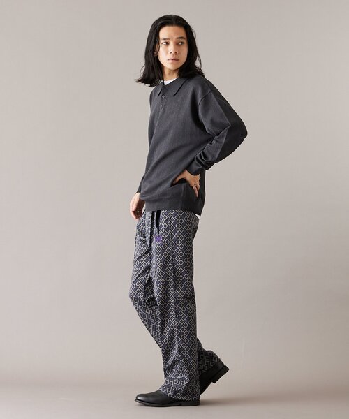 JOURNAL STANDARD（ジャーナルスタンダード）の「透かし編み ポリニットポロシャツ L/S（ニット/セーター・メンズ・ブラック系その他/ベージュ/ブルー系その他/ピンク・MEDIUM/LARGE）」の11枚目の写真