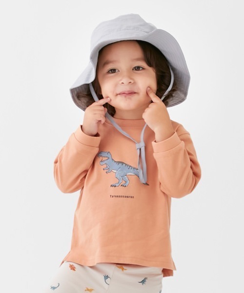 petit main(プティマイン)の「【プティプラ】BOYS長袖Tシャツ(Tシャツ/カットソー・キッズ・エメラルド/ブルー/ピンク/ブラック×ホワイト/ホワイト/オフホワイト/クリーム/ライトブルー/ブラック/マルチ・130cm/80cm/90cm/110cm/120cm/100cm)」の9枚目の写真
