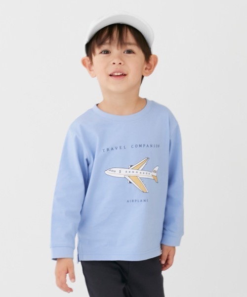 petit main(プティマイン)の「【プティプラ】BOYS長袖Tシャツ(Tシャツ/カットソー・キッズ・エメラルド/ブルー/ピンク/ブラック×ホワイト/ホワイト/オフホワイト/クリーム/ライトブルー/ブラック/マルチ・130cm/80cm/90cm/110cm/120cm/100cm)」の8枚目の写真