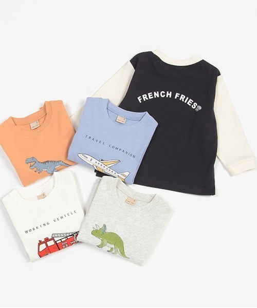 petit main(プティマイン)の「【プティプラ】BOYS長袖Tシャツ(Tシャツ/カットソー・キッズ・エメラルド/ブルー/ピンク/ブラック×ホワイト/ホワイト/オフホワイト/クリーム/ライトブルー/ブラック/マルチ・130cm/80cm/90cm/110cm/120cm/100cm)」の20枚目の写真