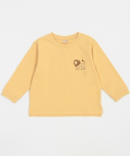 petit main(プティマイン)の「【プティプラ】BOYS長袖Tシャツ(Tシャツ/カットソー・キッズ・エメラルド/ブルー/ピンク/ブラック×ホワイト/ホワイト/オフホワイト/クリーム/ライトブルー/ブラック/マルチ・130cm/80cm/90cm/110cm/120cm/100cm)」の12枚目の写真