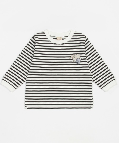 petit main(プティマイン)の「【プティプラ】BOYS長袖Tシャツ(Tシャツ/カットソー・キッズ・エメラルド/ブルー/ピンク/ブラック×ホワイト/ホワイト/オフホワイト/クリーム/ライトブルー/ブラック/マルチ・130cm/80cm/90cm/110cm/120cm/100cm)」の15枚目の写真