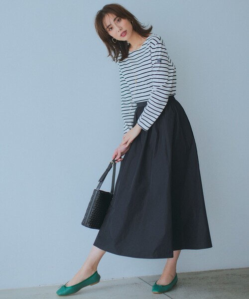 23区 S(ニジュウサンクチイサイサイズ)の「【Oggi4月号掲載/洗える】Armor-lux ボーダー カットソー(Tシャツ/カットソー・レディース・ブラック系1/レッド系1/ブルー系1・32)」の5枚目の写真