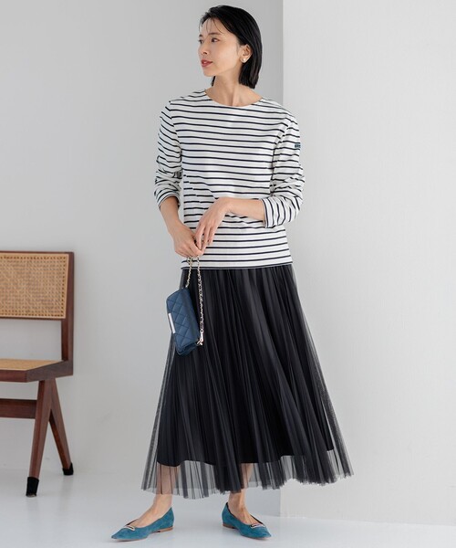 23区 S(ニジュウサンクチイサイサイズ)の「【Oggi4月号掲載/洗える】Armor-lux ボーダー カットソー(Tシャツ/カットソー・レディース・ブラック系1/レッド系1/ブルー系1・32)」の8枚目の写真