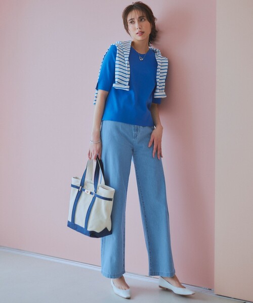 23区 S(ニジュウサンクチイサイサイズ)の「【Oggi4月号掲載/洗える】Armor-lux ボーダー カットソー(Tシャツ/カットソー・レディース・ブラック系1/レッド系1/ブルー系1・32)」の16枚目の写真