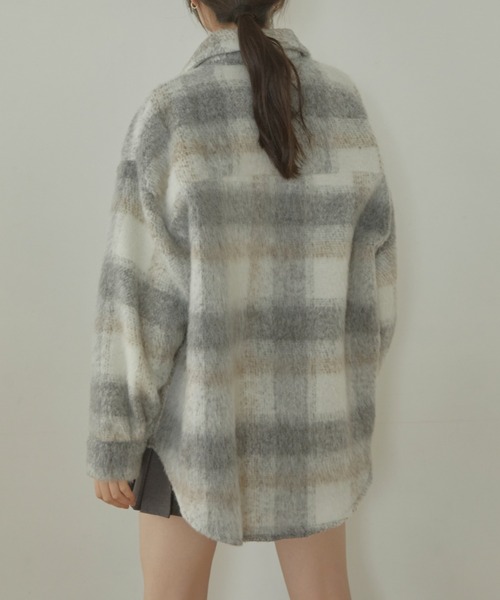 ACYM（アシーム）の「Nuance check shirt ジャケット（テーラードジャケット・レディース・ベージュ/グレー・FREE）」の7枚目の写真
