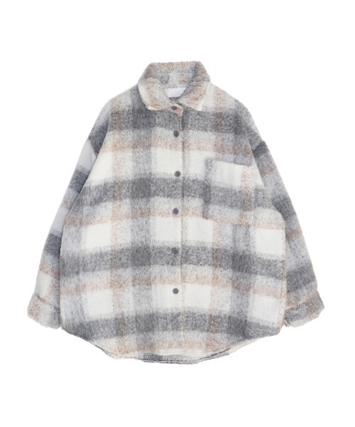 ACYM（アシーム）の「Nuance check shirt ジャケット（テーラードジャケット・レディース・ベージュ/グレー・FREE）」の20枚目の写真