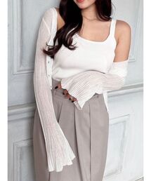 シアーニットタイトカーディガン【セットアップ着用可能】