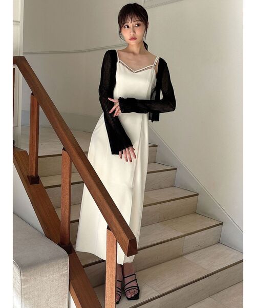 RESEXXY(リゼクシー)の「シアーニットタイトカーディガン【セットアップ着用可能】(カーディガン/ボレロ・レディース・ホワイト/ブラック/レッド/その他1・FREE)」の5枚目の写真