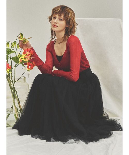 RESEXXY(リゼクシー)の「シアーニットタイトカーディガン【セットアップ着用可能】(カーディガン/ボレロ・レディース・ホワイト/ブラック/レッド/その他1・FREE)」の14枚目の写真