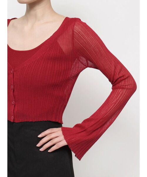 RESEXXY(リゼクシー)の「シアーニットタイトカーディガン【セットアップ着用可能】(カーディガン/ボレロ・レディース・ホワイト/ブラック/レッド/その他1・FREE)」の20枚目の写真