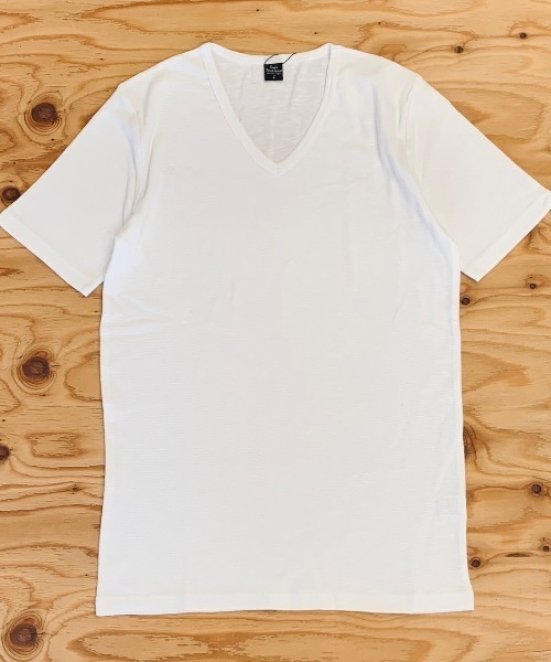VIBGYOR（ヴィブジョー）の「AB杢スラブスパンフライス 半袖 クルーネック&Vネック（Tシャツ/カットソー・メンズ・ブラック/グレー系その他/霜降りグレー/ホワイト/ホワイト系その他/ブラック系その他・MEDIUM/LARGE）」の8枚目の写真