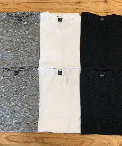 VIBGYOR（ヴィブジョー）の「AB杢スラブスパンフライス 半袖 クルーネック&Vネック（Tシャツ/カットソー・メンズ・ブラック/グレー系その他/霜降りグレー/ホワイト/ホワイト系その他/ブラック系その他・MEDIUM/LARGE）」の18枚目の写真