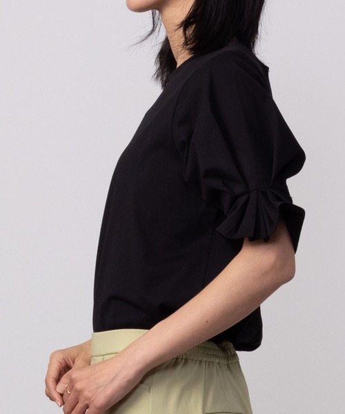 HusHusH（ハッシュアッシュ）の「HusHusH ハッシュアッシュ タックスリーブＴシャツ（Tシャツ/カットソー・レディース・ベージュ/ブラック/ホワイト・L/M/S）」の8枚目の写真