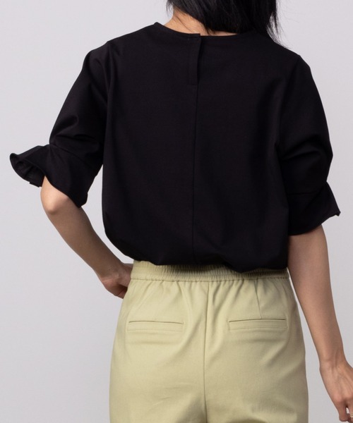 HusHusH（ハッシュアッシュ）の「HusHusH ハッシュアッシュ タックスリーブＴシャツ（Tシャツ/カットソー・レディース・ベージュ/ブラック/ホワイト・L/M/S）」の9枚目の写真